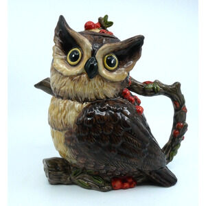 Stoneware Harvest Owl Teapot from Cracker Barrel Autumn Holiday